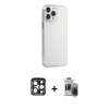 MARSİLYAN™- iPhone 15 Pro Max Kılıf Kutup Doku Koleksiyonu - Siyah Vanessa Magic Hayalet Cam + PVD Metal Kamera Lens - LT