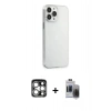 MARSİLYAN™- iPhone 15 Pro Max Kılıf Kutup Doku Koleksiyonu - Siyah Vanessa Magic Hayalet Cam + PVD Metal Kamera Lens - GS