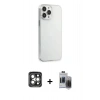 MARSİLYAN™- iPhone 15 Pro Max Kılıf Kutup Doku Koleksiyonu - Siyah Vanessa Magic Hayalet Cam + PVD Metal Kamera Lens - GI