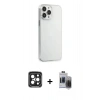 MARSİLYAN™- iPhone 15 Pro Max Kılıf Kutup Doku Koleksiyonu - Siyah Vanessa Magic Hayalet Cam + PVD Metal Kamera Lens - SH