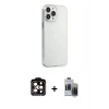 MARSİLYAN™- iPhone 15 Pro Max Kılıf Kutup Doku Koleksiyonu - Siyah Vanessa Magic Hayalet Cam + PVD Metal Kamera Lens - TU