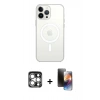 MARSİLYAN™- iPhone 15 Pro Max Kılıf Kutup Klasik Serisi - Siyah 3D Antistatik Mat Seramik Nano Ekran Koruyucu + PVD Metal Kamera Lens - GS