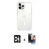 MARSİLYAN™- iPhone 15 Pro Max Kılıf Kutup Klasik Serisi - Siyah 3D Antistatik Mat Seramik Nano Ekran Koruyucu + PVD Metal Kamera Lens - SH