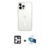 MARSİLYAN™- iPhone 15 Pro Max Kılıf Kutup Klasik Serisi - Siyah 3D Antistatik Seramik Nano Ekran Koruyucu + PVD Metal Kamera Lens - GS