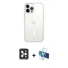 MARSİLYAN™- iPhone 15 Pro Max Kılıf Kutup Klasik Serisi - Siyah 3D Antistatik Seramik Nano Ekran Koruyucu + PVD Metal Kamera Lens - SH