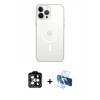 MARSİLYAN™- iPhone 15 Pro Max Kılıf Kutup Klasik Serisi - Siyah 3D Antistatik Seramik Nano Ekran Koruyucu + PVD Metal Kamera Lens - TU