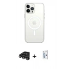MARSİLYAN™- iPhone 15 Pro Max Kılıf Kutup Klasik Serisi - Siyah Bilvis 0.18mm Plus Cam Ekran Koruyucu + Raze Metal Kamera Lens - TMGI