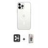 MARSİLYAN™- iPhone 15 Pro Max Kılıf Kutup Klasik Serisi - Siyah Bilvis 3D Cam Ekran Koruyucu + PVD Metal Kamera Lens - SH