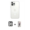 MARSİLYAN™- iPhone 15 Pro Max Kılıf Kutup Klasik Serisi - Siyah Bilvis 3D Cam Ekran Koruyucu + PVD Metal Kamera Lens - GS