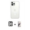 MARSİLYAN™- iPhone 15 Pro Max Kılıf Kutup Klasik Serisi - Siyah Bilvis 3D Mat Cam Ekran Koruyucu + PVD Metal Kamera Lens - GS
