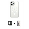 MARSİLYAN™- iPhone 15 Pro Max Kılıf Kutup Klasik Serisi - Siyah Bilvis 3D Mat Cam Ekran Koruyucu + PVD Metal Kamera Lens - GI