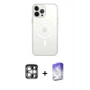 MARSİLYAN™- iPhone 15 Pro Max Kılıf Kutup Klasik Serisi - Siyah Bilvis 5in1 3D Magic Cam Ekran Koruyucu + PVD Metal Kamera Lens - GS