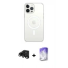 MARSİLYAN™- iPhone 15 Pro Max Kılıf Kutup Klasik Serisi - Siyah Bilvis 5in1 3D Magic Cam Ekran Koruyucu + Raze Metal Kamera Lens - SH