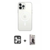 MARSİLYAN™- iPhone 15 Pro Max Kılıf Kutup Klasik Serisi - Siyah Bilvis Hayalet Cam Ekran Koruyucu + PVD Metal Kamera Lens - GS