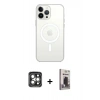 MARSİLYAN™- iPhone 15 Pro Max Kılıf Kutup Klasik Serisi - Siyah Bilvis Hayalet Cam Ekran Koruyucu + PVD Metal Kamera Lens - GI