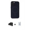 MARSİLYAN™- iPhone 15 Pro Max Kılıf Kutup Serisi - Siyah Bilvis 0.18mm Plus Cam Ekran Koruyucu + Raze Metal Kamera Lens - TMGI