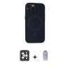 MARSİLYAN™- iPhone 15 Pro Max Kılıf Kutup Serisi - Siyah Joko Magic 5D Cam + PVD Metal Kamera Lens - GI