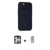 MARSİLYAN™- iPhone 15 Pro Max Kılıf Kutup Serisi - Siyah Joko Magic 5D Cam + PVD Metal Kamera Lens - GS