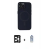 MARSİLYAN™- iPhone 15 Pro Max Kılıf Kutup Serisi - Siyah Joko Magic 5D Cam + PVD Metal Kamera Lens - SH
