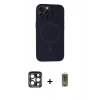 MARSİLYAN™- iPhone 15 Pro Max Kılıf Kutup Serisi - Siyah Joko Magic 5D Hayalet Cam + PVD Metal Kamera Lens - LT