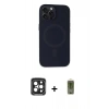 MARSİLYAN™- iPhone 15 Pro Max Kılıf Kutup Serisi - Siyah Joko Magic 5D Hayalet Cam + PVD Metal Kamera Lens - SH