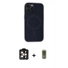 MARSİLYAN™- iPhone 15 Pro Max Kılıf Kutup Serisi - Siyah Joko Magic 5D Hayalet Cam + PVD Metal Kamera Lens - TU