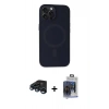 MARSİLYAN™- iPhone 15 Pro Max Kılıf Kutup Serisi - Siyah Vanessa Magic Cam + Raze Metal Kamera Lens - LT