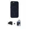 MARSİLYAN™- iPhone 15 Pro Max Kılıf Kutup Serisi - Siyah Vanessa Magic Cam + Raze Metal Kamera Lens - SH