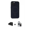 MARSİLYAN™- iPhone 15 Pro Max Kılıf Kutup Serisi - Siyah Vanessa Magic Hayalet Cam + Raze Metal Kamera Lens - SH