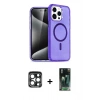 MARSİLYAN™- iPhone 15 Pro Max Kılıf Nova Asil Prime - Şeffaf 360 Full Body Arka Koruyucu + PVD Metal Kamera Lens - LT