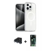MARSİLYAN™- iPhone 15 Pro Max Kılıf Nova Asil Prime - Şeffaf 360 Full Body Arka Koruyucu + Raze Metal Kamera Lens - LT