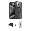 MARSİLYAN™- iPhone 15 Pro Max Kılıf Nova Asil Prime - Şeffaf Pasifik Cam Ekran Koruyucu + Raze Metal Kamera Lens - LT