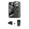 MARSİLYAN™- iPhone 15 Pro Max Kılıf Nova Asil Prime - Siyah 360 Mat Full Body Arka Koruyucu + Raze Metal Kamera Lens - LT