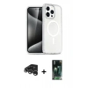 MARSİLYAN™- iPhone 15 Pro Max Kılıf Nova Asil Prime - Siyah 360 Mat Full Body Arka Koruyucu + Raze Metal Kamera Lens - GS