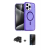 MARSİLYAN™- iPhone 15 Pro Max Kılıf Nova Asil Prime - Siyah 3D Antistatik Hayalet Cam Ekran Koruyucu + Raze Metal Kamera Lens - GS