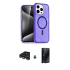 MARSİLYAN™- iPhone 15 Pro Max Kılıf Nova Asil Prime - Siyah 3D Antistatik Hayalet Cam Ekran Koruyucu + Raze Metal Kamera Lens - LT