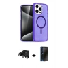 MARSİLYAN™- iPhone 15 Pro Max Kılıf Nova Asil Prime - Siyah 3D Antistatik Hayalet Cam Ekran Koruyucu + Raze Metal Kamera Lens - SH