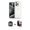 MARSİLYAN™- iPhone 15 Pro Max Kılıf Nova Asil Prime - Siyah 3D Antistatik Mat Seramik Nano Ekran Koruyucu + PVD Metal Kamera Lens - TU