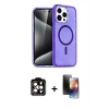 MARSİLYAN™- iPhone 15 Pro Max Kılıf Nova Asil Prime - Siyah 3D Antistatik Mat Seramik Nano Ekran Koruyucu + PVD Metal Kamera Lens - TU