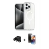 MARSİLYAN™- iPhone 15 Pro Max Kılıf Nova Asil Prime - Siyah 3D Antistatik Mat Seramik Nano Ekran Koruyucu + Siyah Raze Metal Kamera Lens