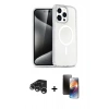 MARSİLYAN™- iPhone 15 Pro Max Kılıf Nova Asil Prime - Siyah 3D Antistatik Mat Seramik Nano Ekran Koruyucu + Raze Metal Kamera Lens - GS
