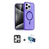 MARSİLYAN™- iPhone 15 Pro Max Kılıf Nova Asil Prime - Siyah 3D Antistatik Seramik Nano Ekran Koruyucu + PVD Metal Kamera Lens - GS