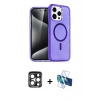 MARSİLYAN™- iPhone 15 Pro Max Kılıf Nova Asil Prime - Siyah 3D Antistatik Seramik Nano Ekran Koruyucu + PVD Metal Kamera Lens - LT