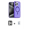 MARSİLYAN™- iPhone 15 Pro Max Kılıf Nova Asil Prime - Siyah Bilvis 0.18mm Plus Cam Ekran Koruyucu + PVD Metal Kamera Lens - GS