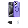 MARSİLYAN™- iPhone 15 Pro Max Kılıf Nova Asil Prime - Siyah Bilvis 0.18mm Plus Cam Ekran Koruyucu + Raze Metal Kamera Lens - SH