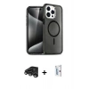 MARSİLYAN™- iPhone 15 Pro Max Kılıf Nova Asil Prime - Siyah Bilvis 0.18mm Plus Cam Ekran Koruyucu + Raze Metal Kamera Lens - TMGI
