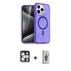 MARSİLYAN™- iPhone 15 Pro Max Kılıf Nova Asil Prime - Siyah Bilvis 3D Cam Ekran Koruyucu + PVD Metal Kamera Lens - GS