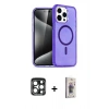 MARSİLYAN™- iPhone 15 Pro Max Kılıf Nova Asil Prime - Siyah Bilvis 3D Cam Ekran Koruyucu + PVD Metal Kamera Lens - LT