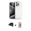 MARSİLYAN™- iPhone 15 Pro Max Kılıf Nova Asil Prime - Siyah Bilvis 3D Cam Ekran Koruyucu + Raze Metal Kamera Lens - GS