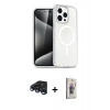 MARSİLYAN™- iPhone 15 Pro Max Kılıf Nova Asil Prime - Siyah Bilvis 3D Cam Ekran Koruyucu + Raze Metal Kamera Lens - LT